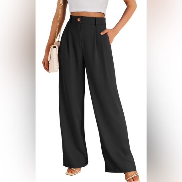 NWOT Lillusory High Rise Wide Leg Trousers in Black Size M - Picture 1 of 11